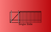 One gate that spans the entire driveway and slides to move open and closed.