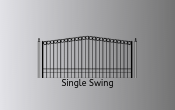 One gate that spans the entire driveway and swings to move open and closed.